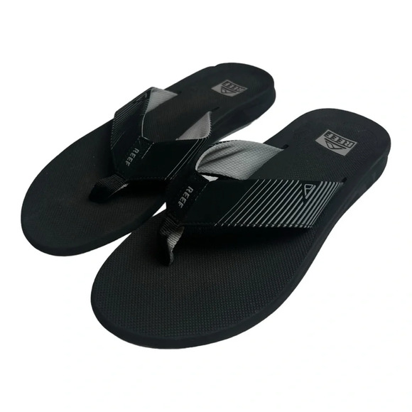REEF‎ Phantom II Sandals Mens Black Flip Flops Shoes Size 13 - Picture 1 of 9